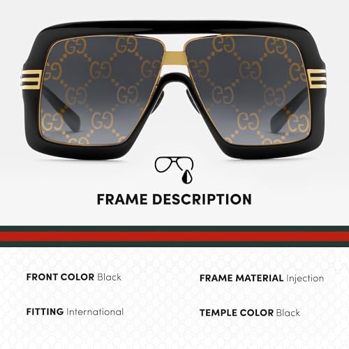 Gucci GG0900S Designer Flat Top Mask Logo Lenses Sunglasses Eyewear with Non-Polarized Lenses - Epitome of Style