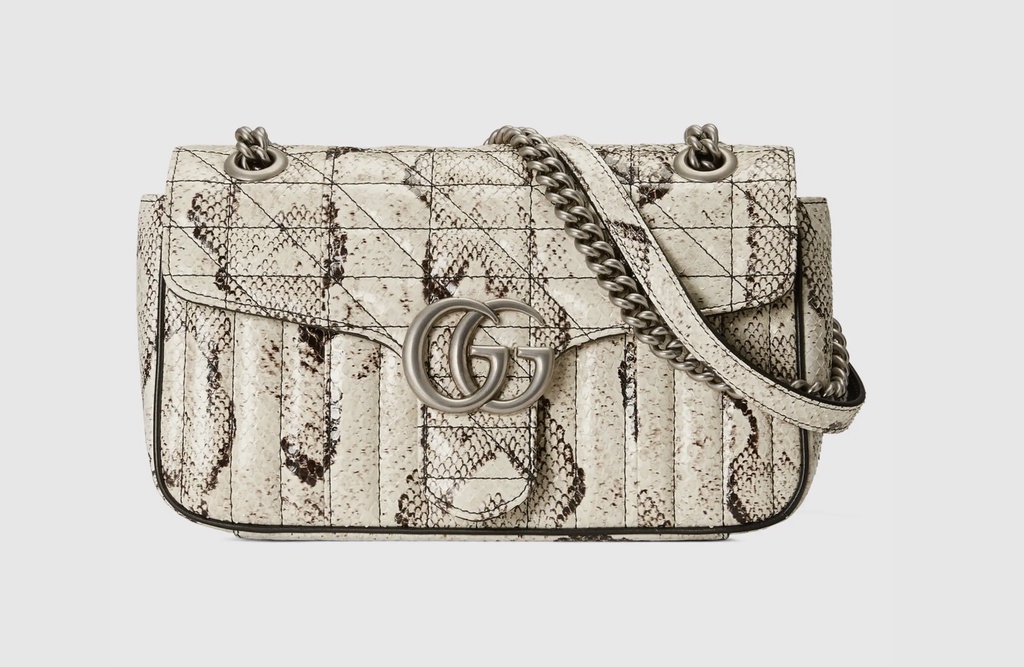 GUCCI MARMONT SMALL PYTHON SHOULDER BAG