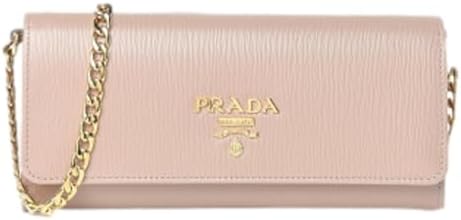 Prada Womens Beige Vitello Move Leather Chain Wallet Crossbody 1MT290