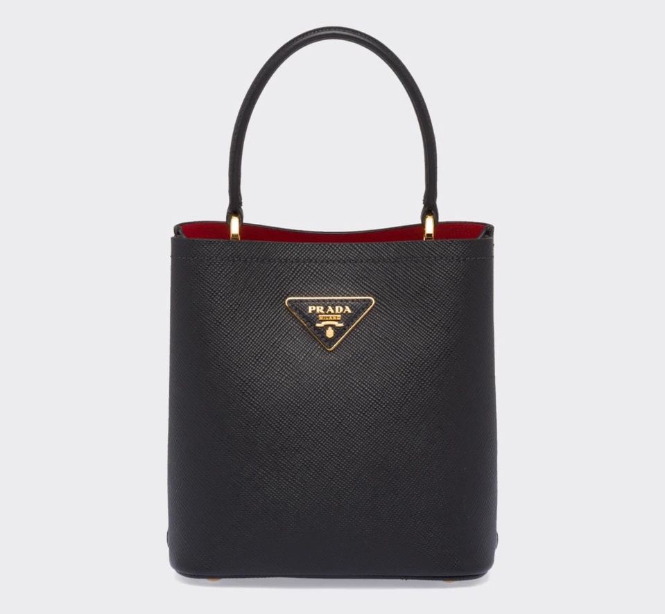 PRADA SMALL SAFFIANO LEATHER PRADA PANIER BAG