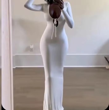 Manufacture 2023 spring elegant Deep V vacation romantic sexy slim fit bodycon party long sleeves dress