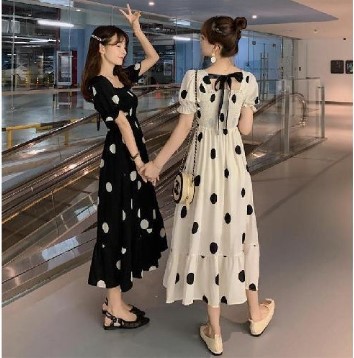 Spring and summer new large fat sister cover belly show thin medium long fairy skirt temperament elegant dress short sleeve fashion