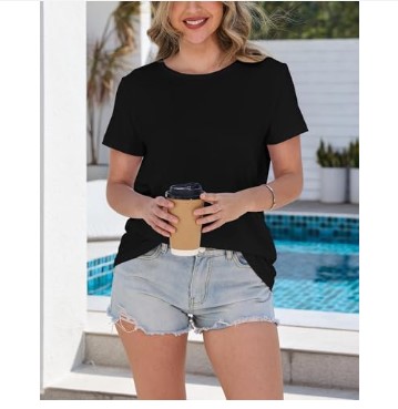 GAYHAY T-Shirts for Women - Short Sleeve Basic Tees Soft Crew Neck Trendy Summer Tops for Casual Outfits 2025
