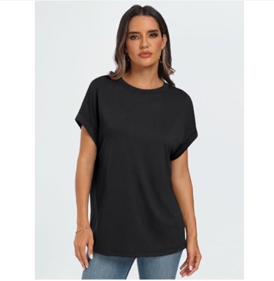 AUTOMET Womens Summer Tops Oversized Short Sleeve Business Casual T Shirts Trendy Fashion Clothes Spring Outfits 2025