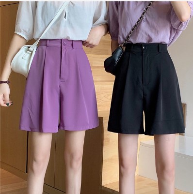 Suit Shorts Women 2023 Summer New Style Thin High Waist Slimmer Look All-Match Loose Straight Casual Wide Leg Drape Pants