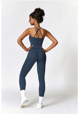Womens Workout Sets Two Piece Cross Back Tank Top Matching High Waist Leggings Sets Gym Outfits Work Out Clothes