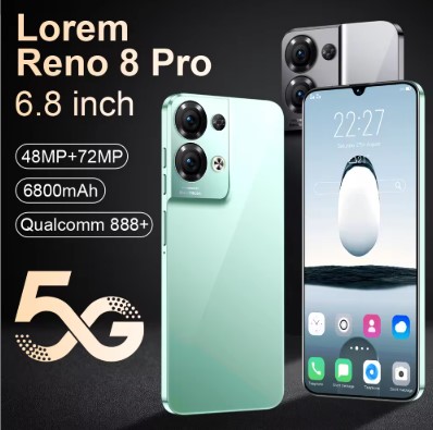 2023 4G 5G Smartphone New Reno8 6.8 inch Full Screen 12GB+512 Android 12.0 Unlocked Cell Phone for Sale Reno8