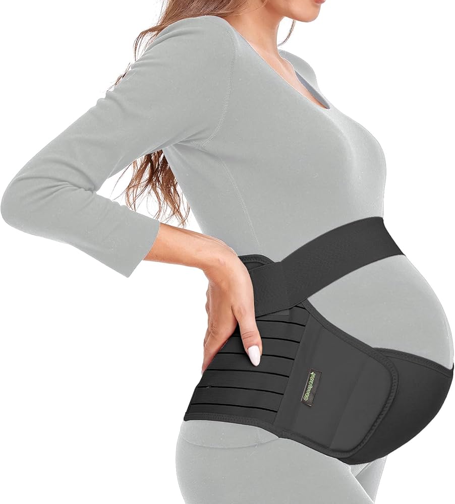 ChongErfei Maternity Belt, Pregnancy 3 in 1 Support Belt for Back/Pelvic/Hip Pain, Maternity Band Belly Support for Pregnancy Belly Support Band (S: Fit Ab 31.5"-43.3", Black)