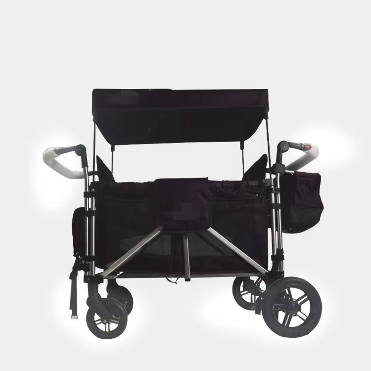 JXB Christmas Hot Sale Outdoor Push And Pull Aluminum Alloy Collapsible Camping Twins Stroller Wagon