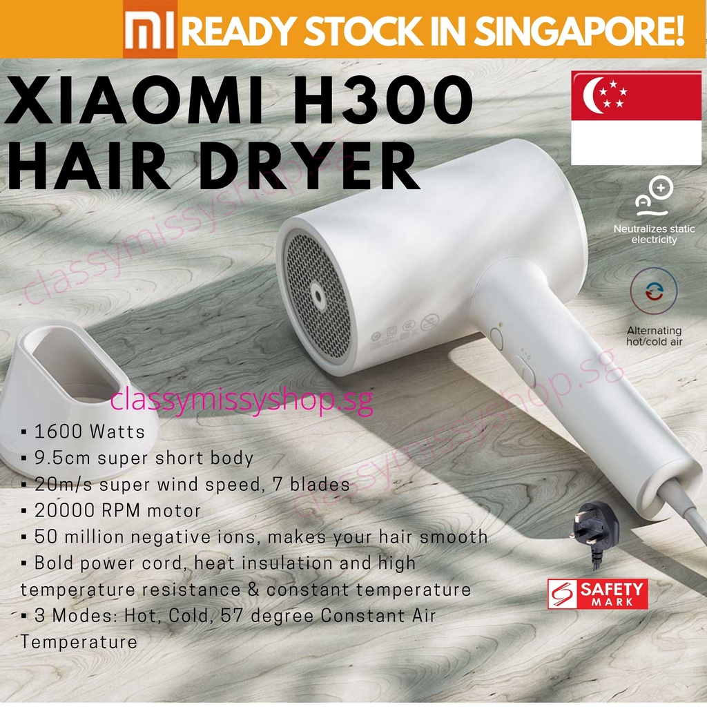 🇸🇬 XIAOMI Negative / Water Ion Hair Dryer H300 H500 H500C Quick Dry