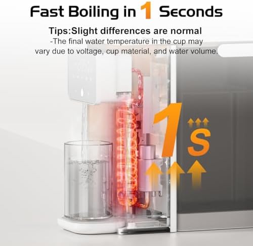 Instant Hot Water Dispenser for Quick Heating & Dispense,Adjustable Temperatures & 3 Water Volume Dispense, Removable 100 Ounce 3L Water Tank Capacity, BPA Free