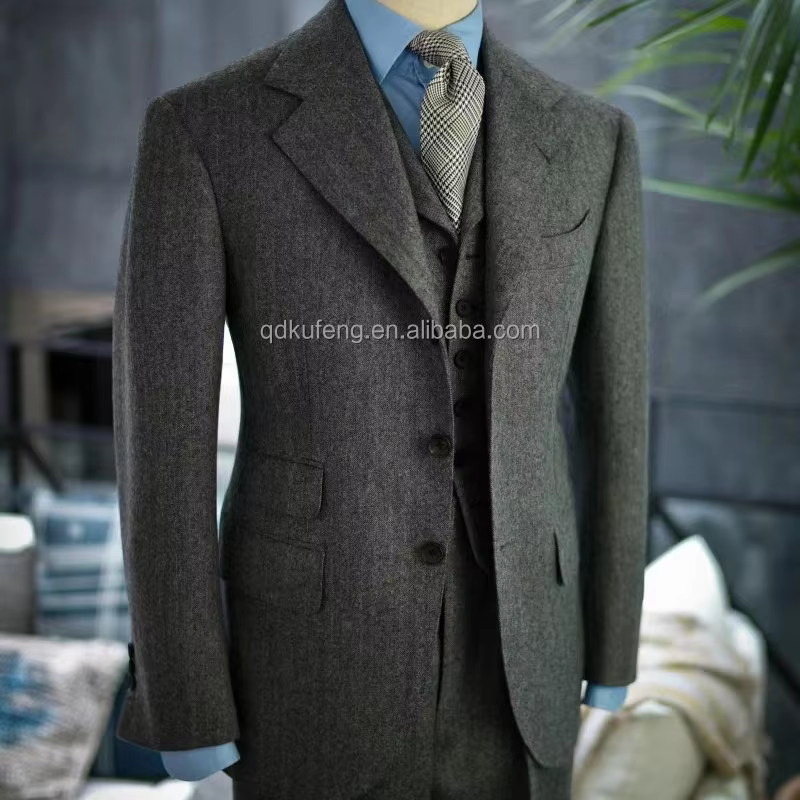 men suits jacket pants vest 3 pieces coat pant men suit wool fabric available
