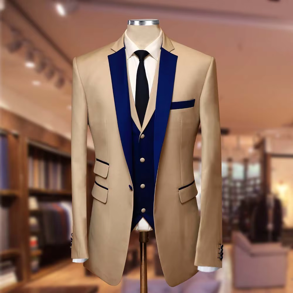 Custom Luxury Groom Wedding Suit 3-piece Male Blazers Slim Fit Suits For Business Suits Men's Clothing