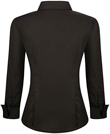Alex Vando Womens Dress Shirts Wrinkle Free Regular Fit Long Sleeve Stretch Work Shirt