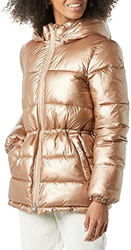 Amazon Essentials Women's Heavyweight Quilted Hooded Puffer Winter Jacket with Adjustable Waist