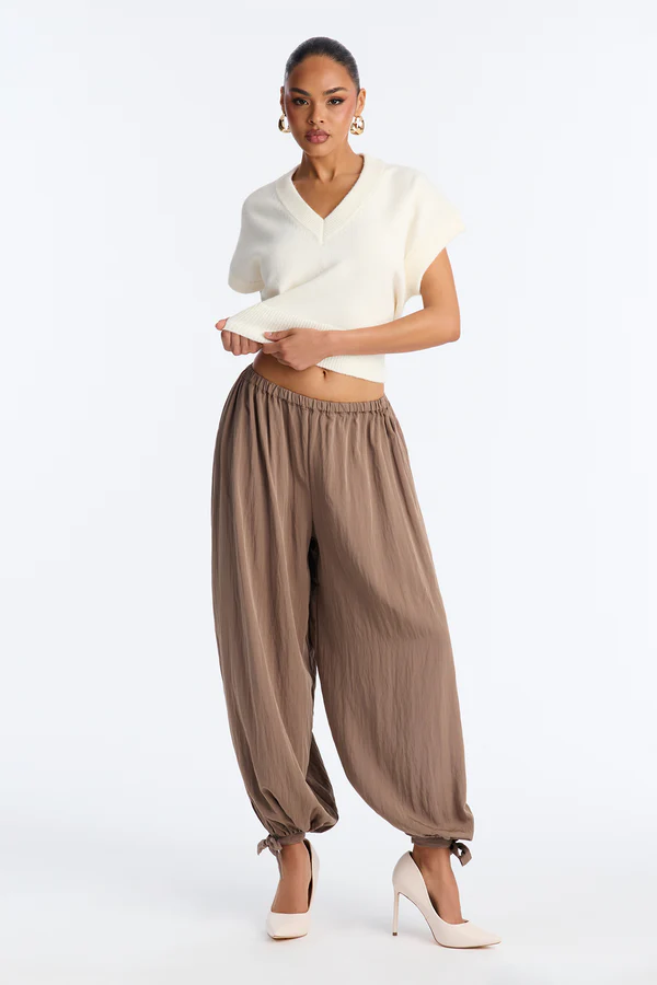 Xiaoxuemeng Womens Baggy Wide Leg Pants Casual Elastic Waisted Palazzo Harem Pants with Pockets