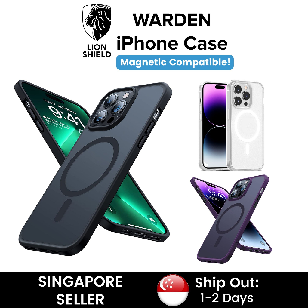 (SG) LionShield iPhone 15 Pro Max / 15 Pro / 15 / 15 Plus / 14 / 13 / 12 Magnetic Warden Case Phone Hard Casing Cover
