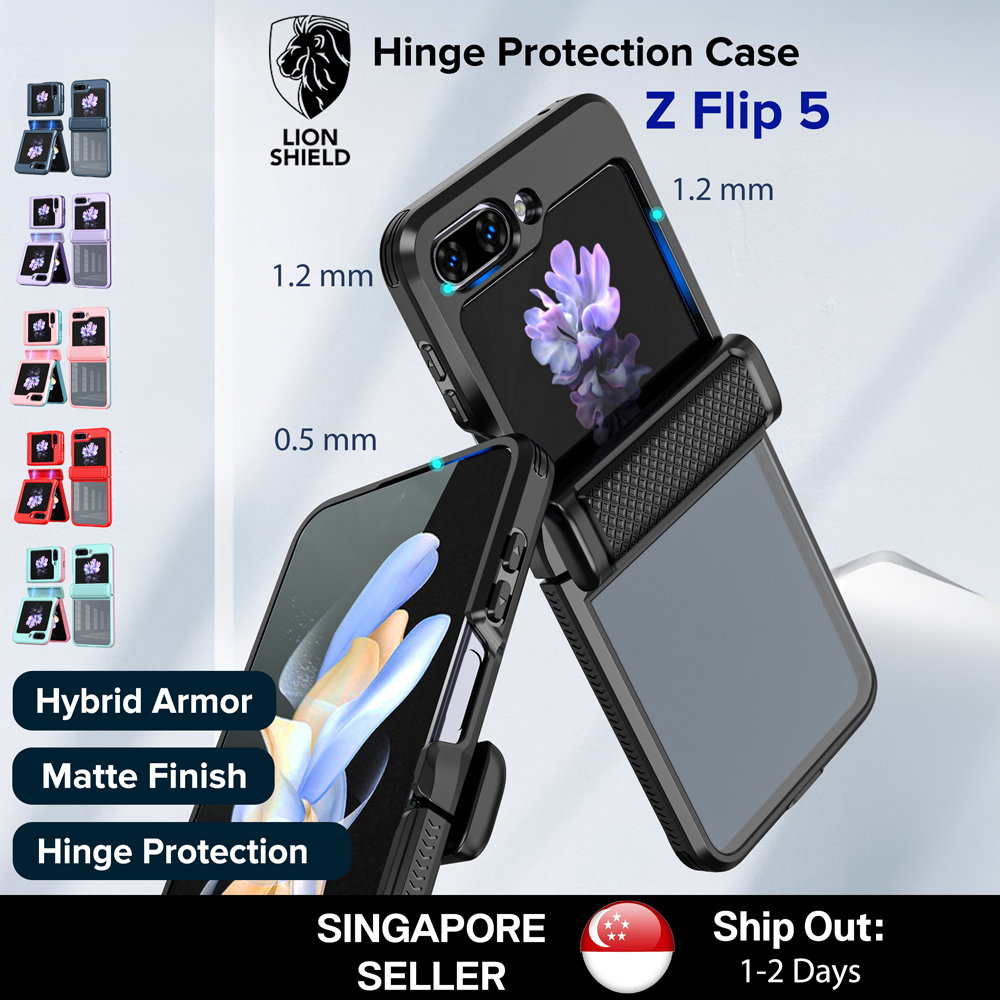 (SG) LionShield Case with Hinge Protection Phone Casing Cover, Compatible with Samsung Galaxy Z Flip 5