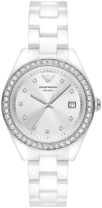Emporio Armani Watch for Women, Quartz Movement and 36mm Case Size with Stainless Steel, Leather or Silicone Strap