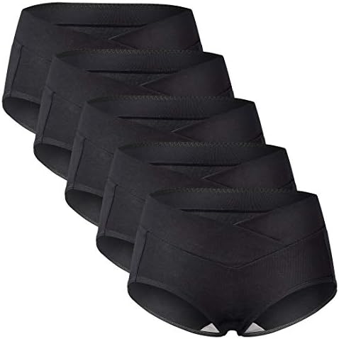 Mama Cotton Women's Under The Bump Maternity Panties Pregnancy Postpartum Maternity Underwear Multi-Pack