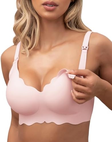 As Fairy Nursing Bras for Breastfeeding Wavy Seamless Comfort Maternity Bralette Wireless Pregnancy Sleep Bra with Support
