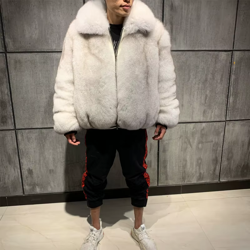 2021 Winter Coat For Men High Quality Real Fox Fur Jacket Oversized