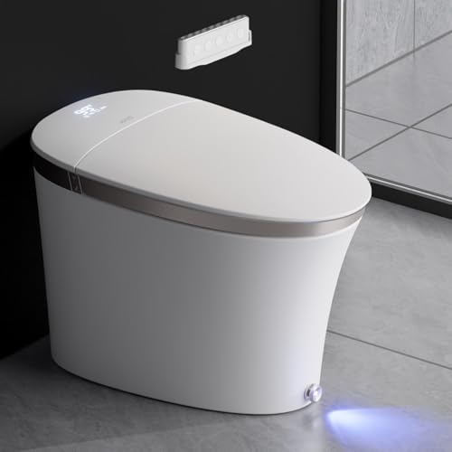 EPLO Luxury Smart Toilet with Auto Open/Close, Foam Dispenser, ADA Comfort Height Heated Seat, Warm Water/Dryer, Modern Elongated Bidet Toilet with Night Light for Bathrooms - iX7