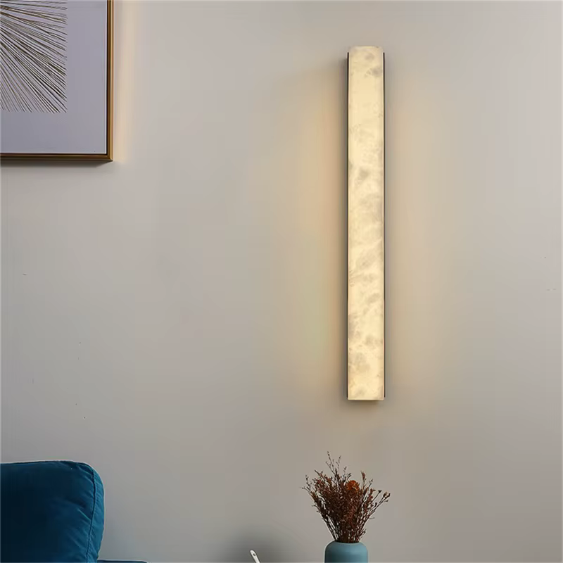 Contemporary LED Lights Indoor Sconce Bedroom Luxury Marble LED Home Brass Wall Lamp