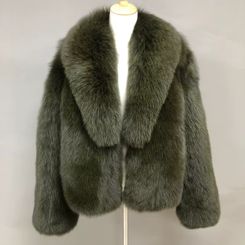 Factory Custom Wholesale Real Men Fluffy Fur Jackets Winter Warm Real Fox Fur Collar Coat For Men