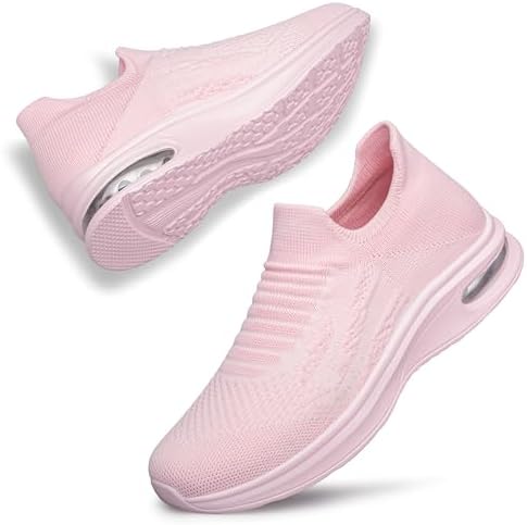 Womens Walking Shoes Slip on Running Shoes Lightweight Workout Gym Shoes Breathable Casual Sneakers