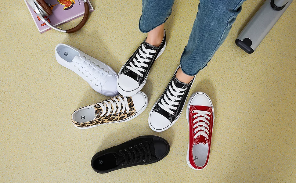 hash bubbie White Sneakers for Women Low Top Canvas Shoes Womens Canvas Sneakers Women's Fashion Sneakers Slip on Casual Tennis Shoes