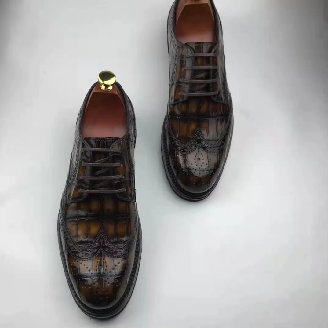 2023 New styles zapatos para hombre classic male shoes crocodile leather shoes for men flat alligator original shoes for men