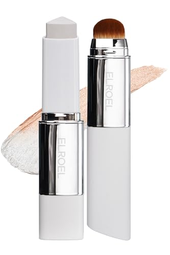 Blanc Cover Cream Stick V White - Korean Color-Changing Foundation Stick with Volufiline - Medium to Full Coverage Dewy Finish Base Makeup - Dual-Ended with Detachable Brush (200 Fair)