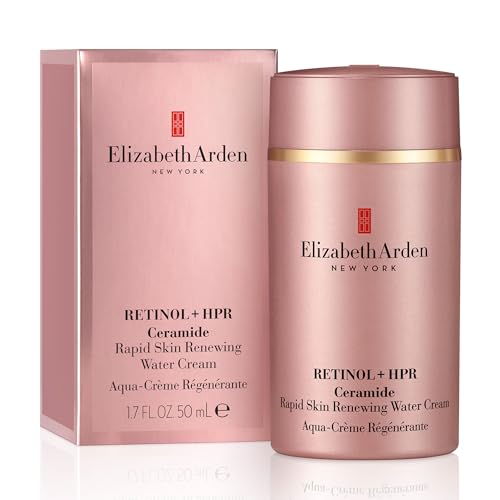 Elizabeth Arden Retinol + HPR Ceramide Rapid Skin Renewing Water Cream Face Moisturizer, Anti-Aging Wrinkle Treatment, Niacinamide, Hyaluronic Acid, Ceramides & Peptides, 1.7 fl oz