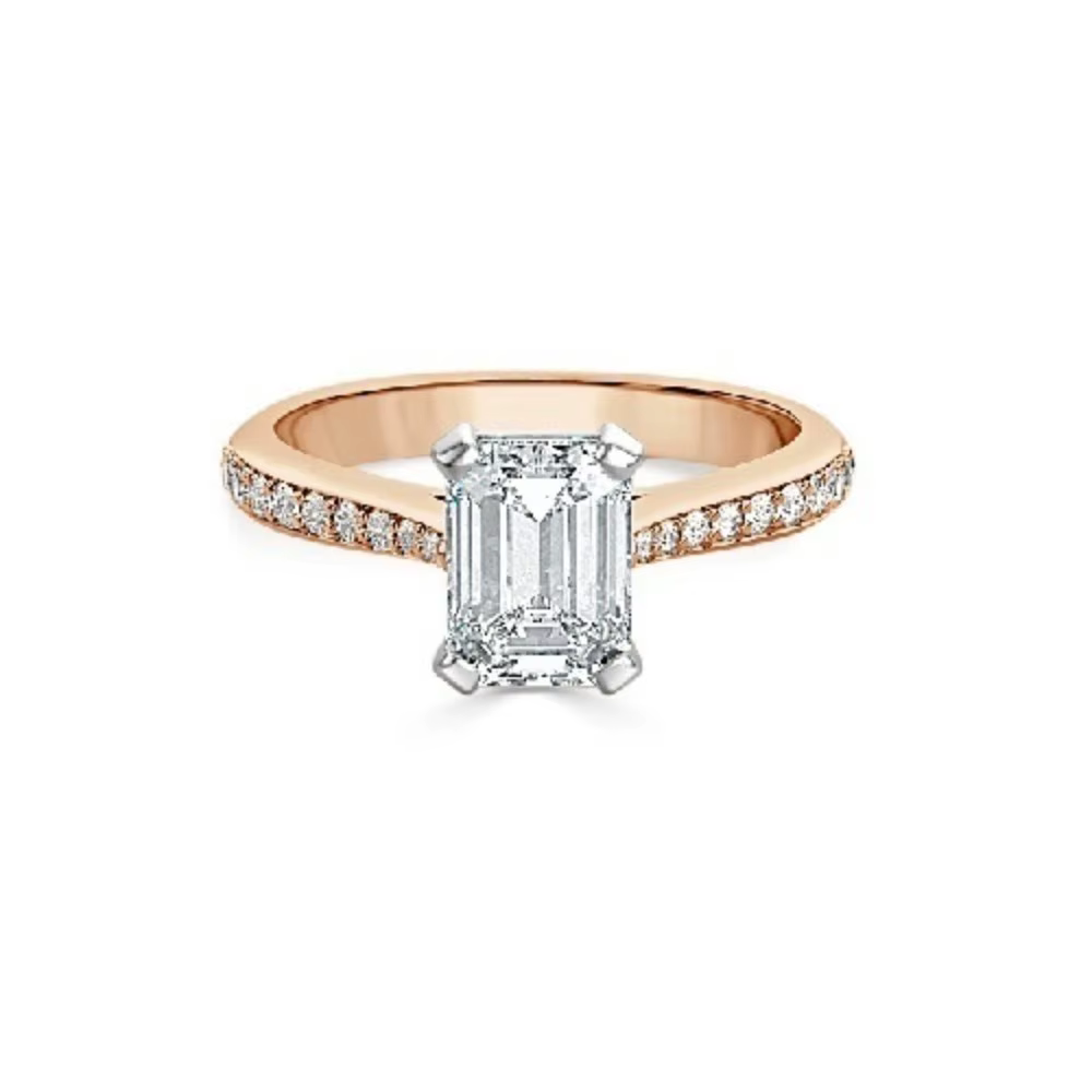 18 k White Gold Princess Cut Diamond Wedding Ring
