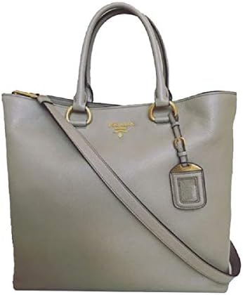 Prada Women's Gray Vitello Phenix Shopping Tote Top Handle Bag Shoulder Bag 1BG865