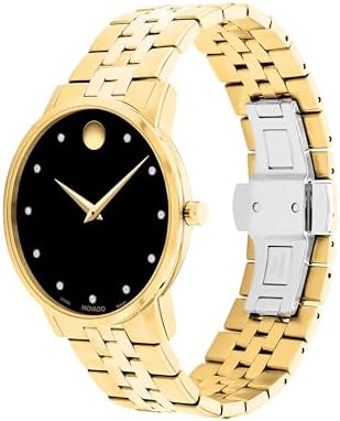 Movado Museum Classic Men's Watch - Swiss Quartz Movement, Stainless Steel Link Bracelet - 3 ATM Water Resistance - Classic, Luxury Fashion Timepiece for Him - 40mm
