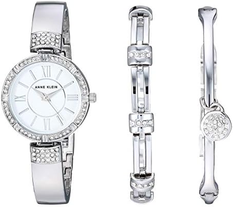 Anne Klein Women's Premium Crystal Accented Watch and Bracelet Set