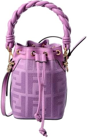 FENDI Mon Tresor FF Purple Mini Crossbody Bucket Bag 8BS010