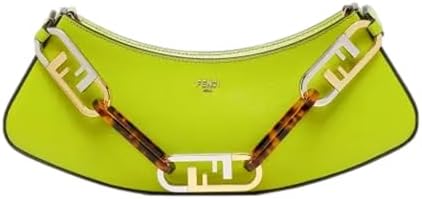 FENDI O’Lock Swing Wasabi Green Calf Leather Small Hobo Shoulder Bag – Designer Women’s Luxury Purse with Gold-Tone Logo Hardware 8BS068