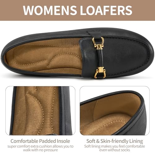 HARENCE Loafers for Women Comfortable Slip On Business Work Flats Shoes Casual Driving Moccasins Penny Loafer