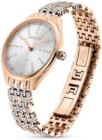 Swarovski Crystal Attract Watch Metal Bracelet, White, Rose-Gold Tone 5610487, Attract Crystal Watch Collection,