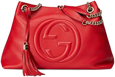 Gucci Soho Leather Chain Shoulder Handbag Red