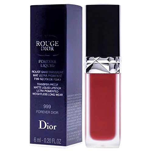 Christian Dior Rouge Forever Liquid Matte Lipstick - 999 Matte Forever Lipstick for Women 0.2 oz