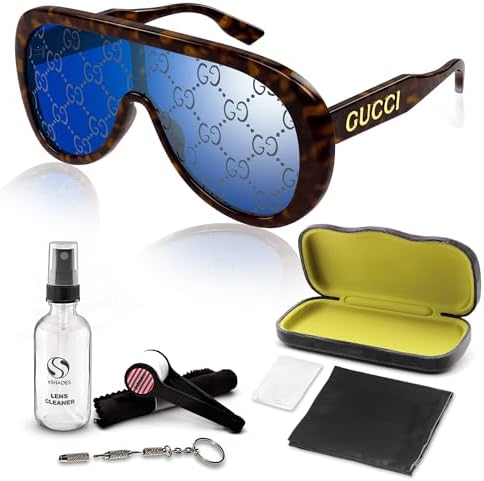 Gucci GG0062S Designer Fashion Sunglasses - Elegant, Sophisticated & Stylish Aviator Shape Eyewear with Luxury eSHADES Kit