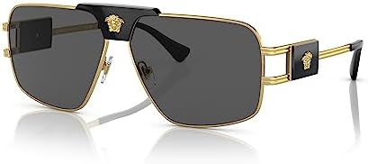 Versace Man Sunglasses Gunmetal Frame, Green Lenses, 63MM