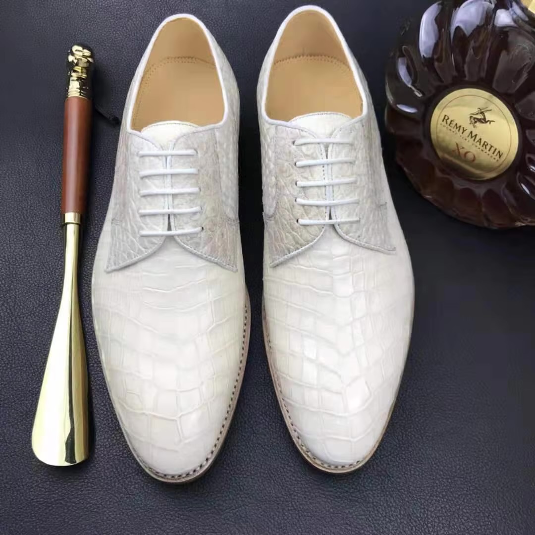 Goodyear Formal Man Shoes Stylish Stock Brand Walking Style Shoes For Men Genuine Crocodile Leather Dress Shoes For Men
