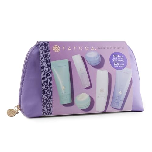 TATCHA Mini Favorites Set | Travel Sized Bestselling Cleansers, Essence, and Moisturizers | $120 Value