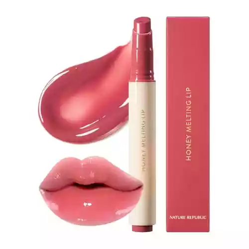 Nature Republic HONEY MELTING LIP (03 BERRY) SOFT LIP STICK, Hydrating Gloss, Moisturizing balms, Sheer tint, Shine & Glowy Finish, korean make up, Stocking Stuffers