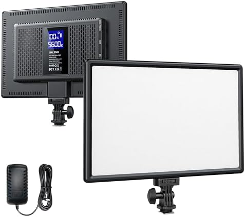 RALENO 19.5W LED Video Soft Light Panel, 650Lux/m Camera Panel Light Built-in 8000mAh Battery, CRI>95 3200-5600K Photography Studio Lights for TikTok YouTube Video Recording Photography Streaming